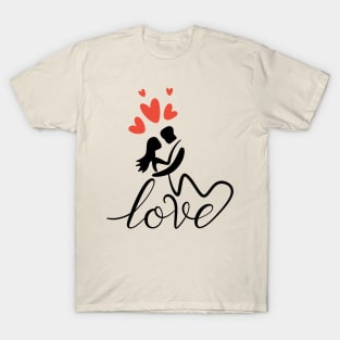 two couple loving each other valentines day T-Shirt